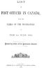 [Gutenberg 56070] • List of Post Offices in Canada, with the Names of the Postmasters ... 1873